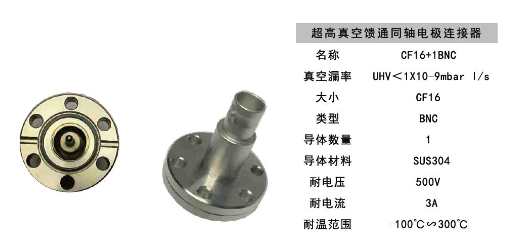 超高真空馈通同轴电极连接器技术参数